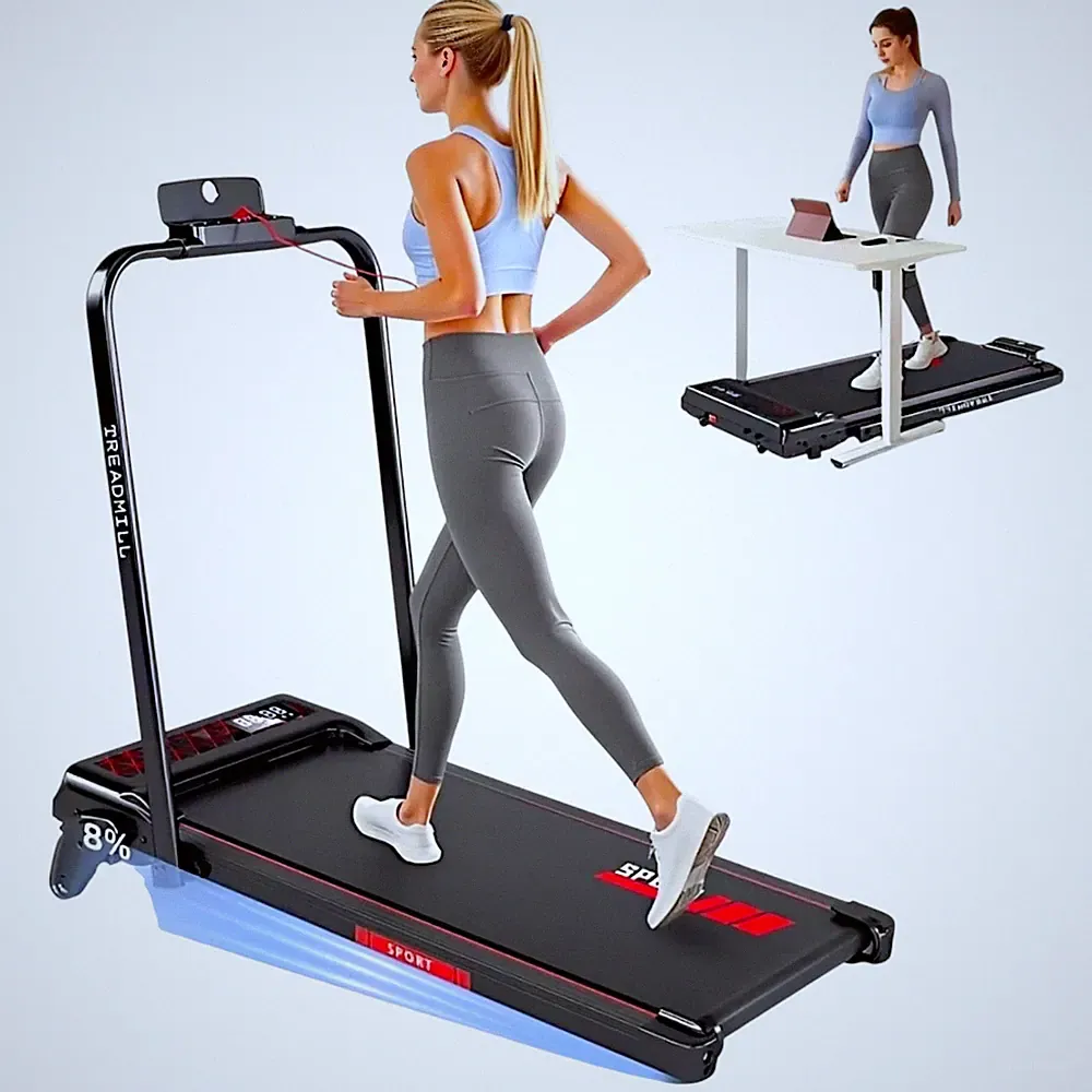 Laufband Elektrisch Klappbar für Zuhause 100Kg Walking Pad mit Steigung 12 km