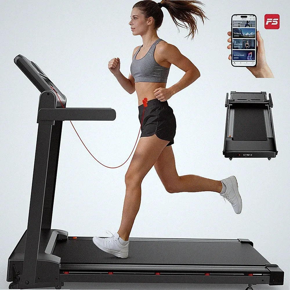 Laufband Elektrisch mit APP Treadmill Klappbar 3,0HP Klappbares Laufband 150 kg