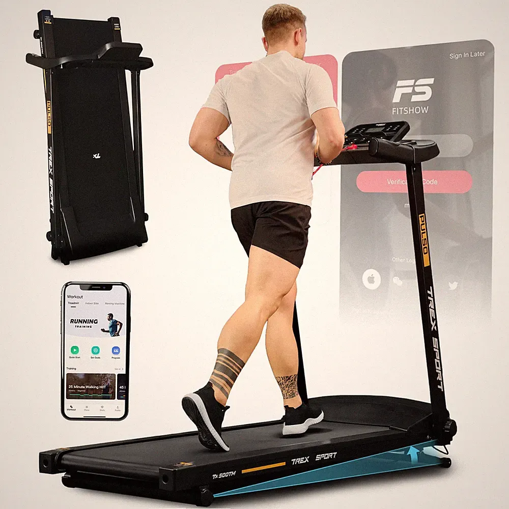 Laufband elektrisch Treadmill klappbar bis 12 km/h TX-500TM PULSO TREX SPORT