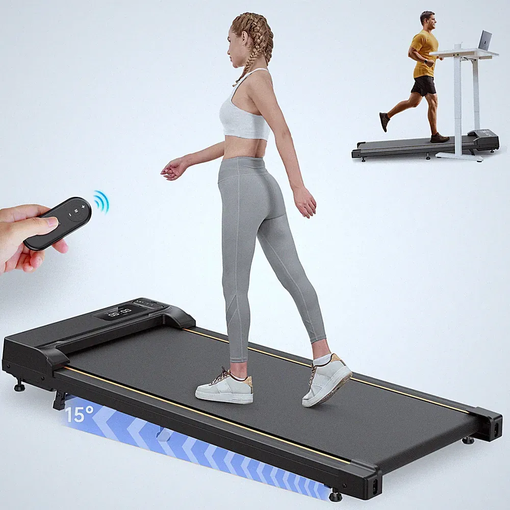 Laufband Elektrisch Walking Pad mit 15% Steigung für Zuhause Untertisch bis120kg