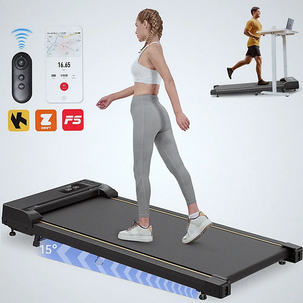 Laufband Elektrisch Walking Pad mit APP Steigung für Zuhause Untertisch bis120kg