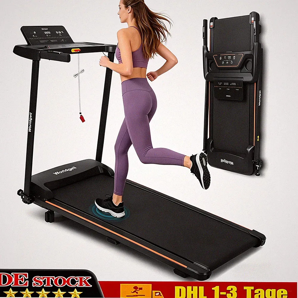 Laufband für Zuhause 1‑14 km/h klappbar Heimtrainer 138x62cm leises Laufgerät