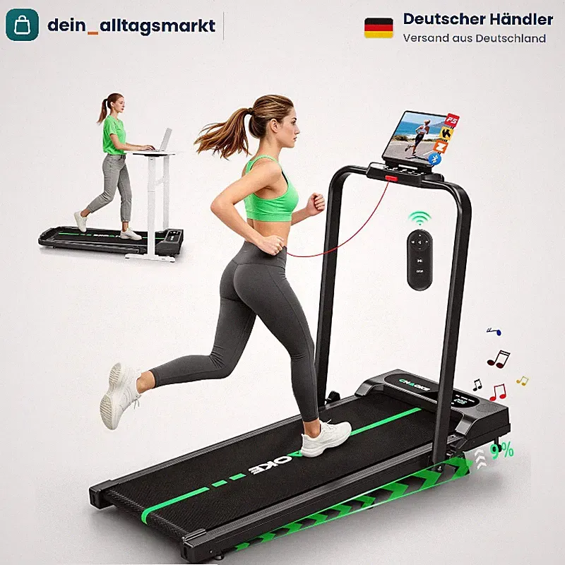 Laufband für Zuhause 12km/h 5-in-1 Klappbar 2,75HP LCD-Anzeige bis 160kg