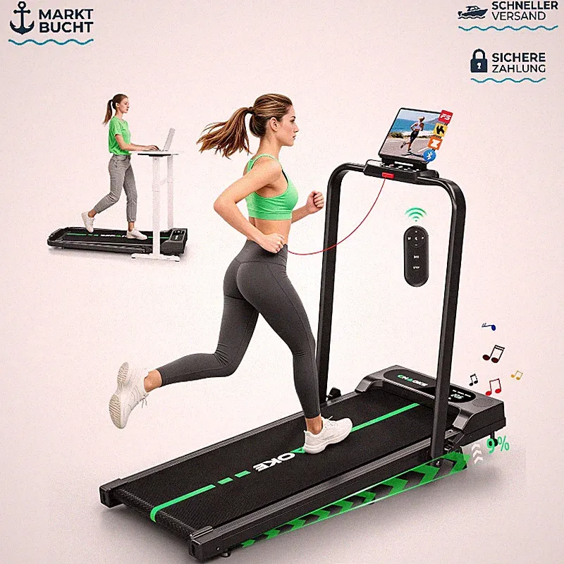 Laufband für Zuhause 12km/h 5-in-1 Klappbar 2,75HP Motor LCD-Anzeige bis 160kg