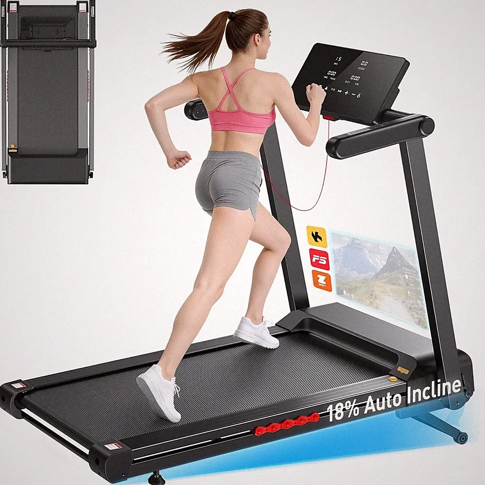 Laufband für Zuhause Elektrisch Klappbar mit 18% Steigung Automatisch bis 180KG