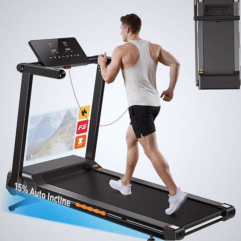 Laufband für Zuhause Elektrisch Klappbar mit Auto Steigung LED Bildschirm 135KG