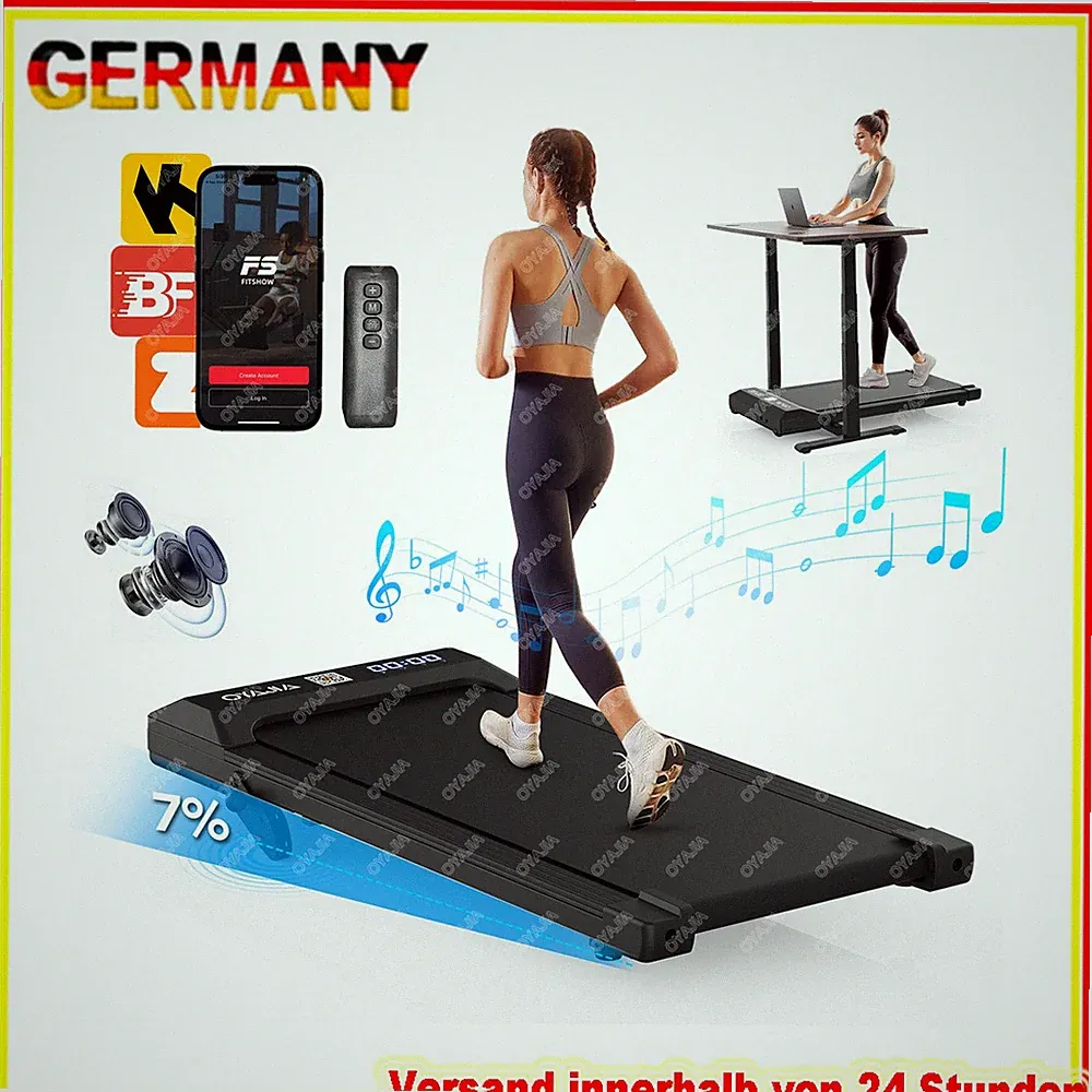 Laufband für Zuhause Klappbar 1-6 km/h mit Bluetooth-Musik 100kg