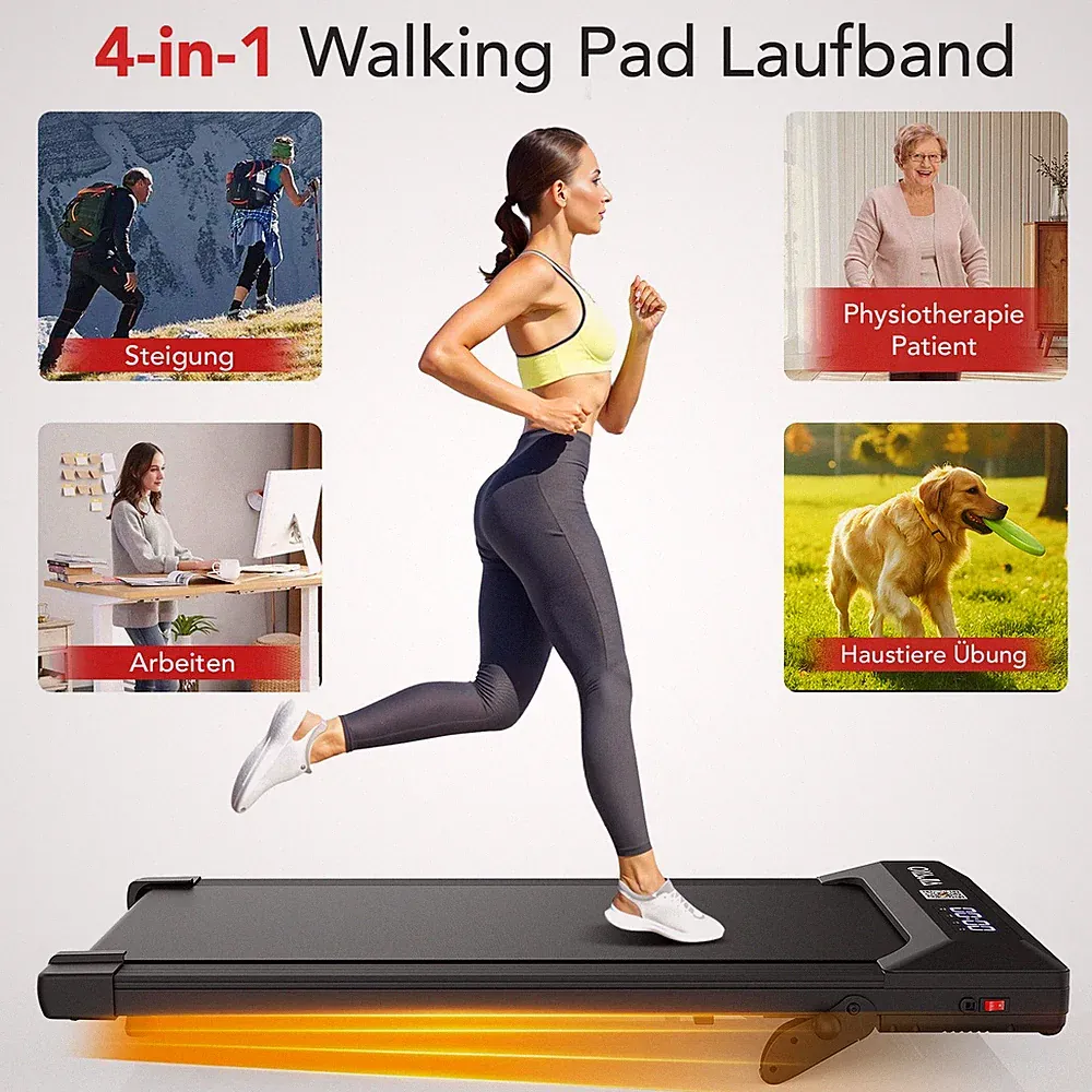 Laufband für Zuhause Klappbar 100kg Walking/Jogging Pad 1-6