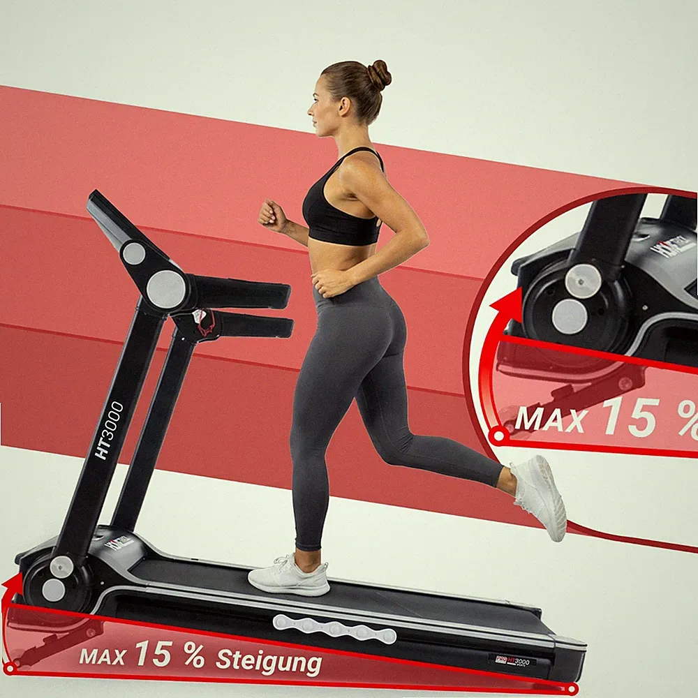 Laufband für Zuhause klappbar mit 15% Steigung Leise elektrisch Heimtrainer