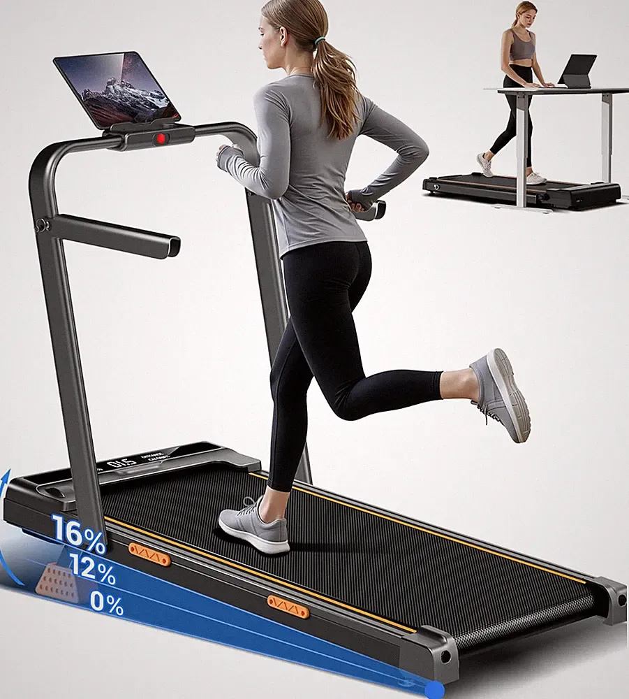 Laufband Für Zuhause Klappbar Mit Steigung 16%, 10KM/H Walking Pad Klappbar Mit