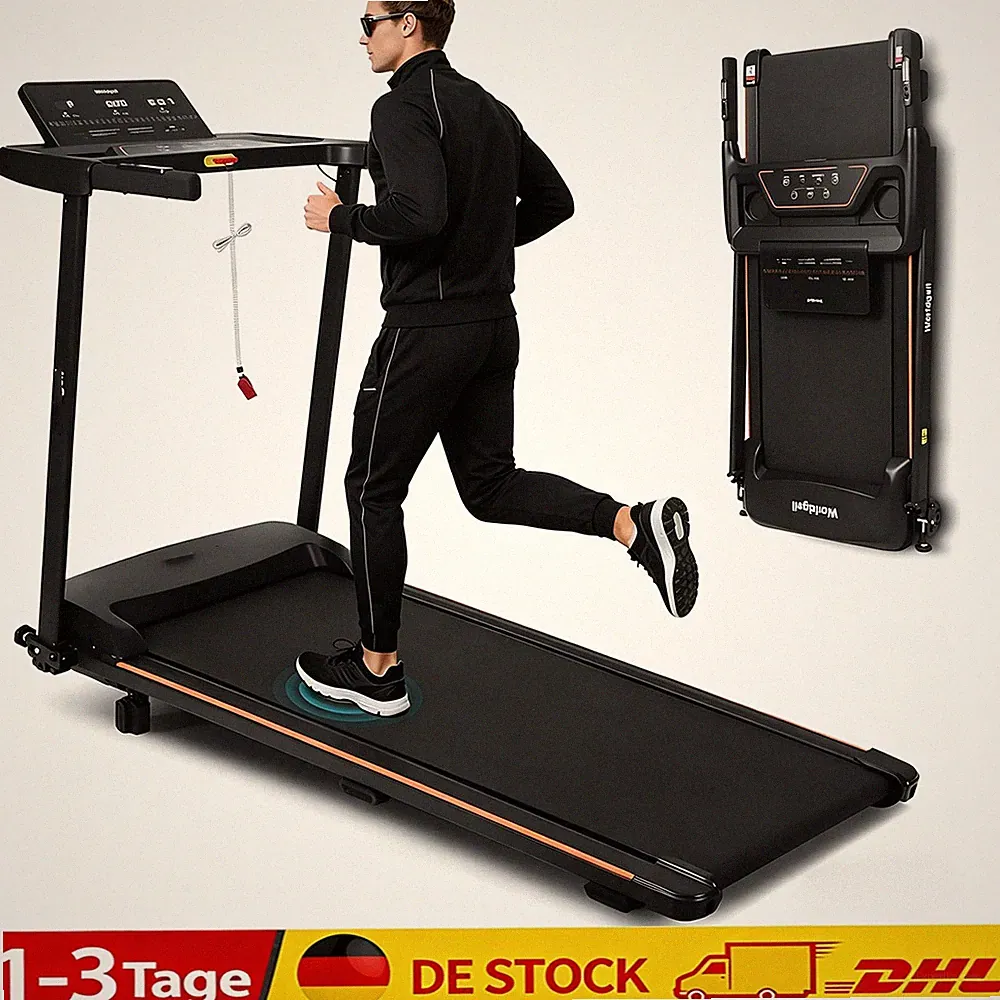 Laufband für zuhause, LED-Display, 1-12 km/h, Leise & Klappbar, bis 90kg