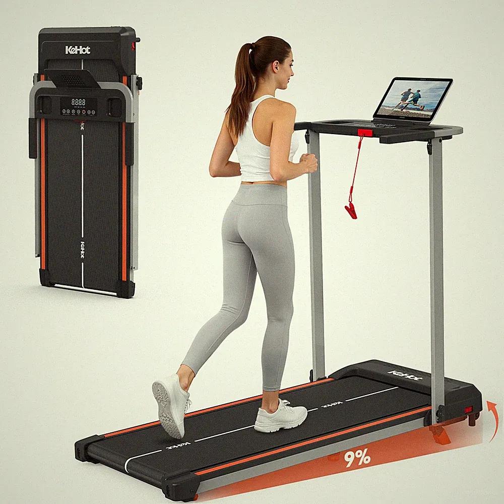 Laufband für zuhause, Leise & Klappbar, 1-12 km/h, Mit Bluetooth,LED-Display