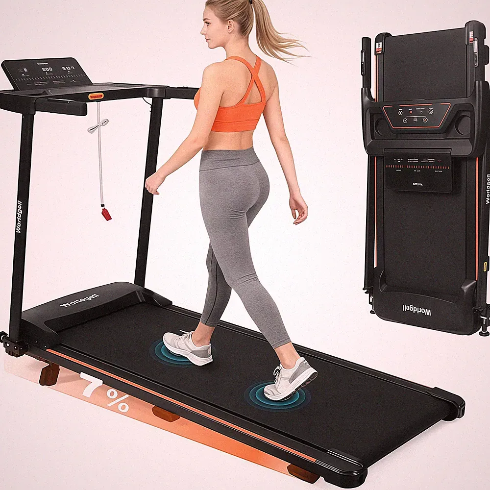 Laufband für zuhause, LED-Display, 1-14 km/h, Leise & Klappbar, klappbar 90 kg