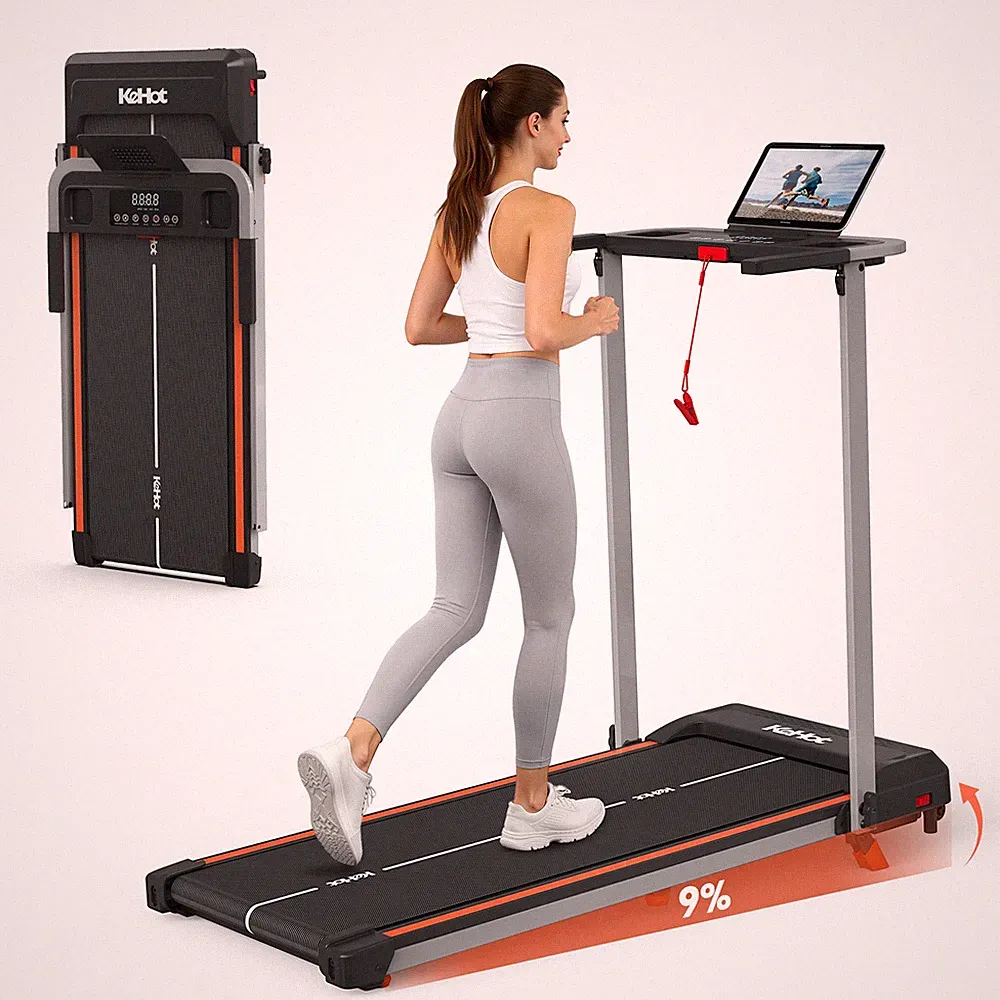 Laufband für zuhause, Leise & Klappbar, 1-12 km/h, Mit Bluetooth,LED-Display