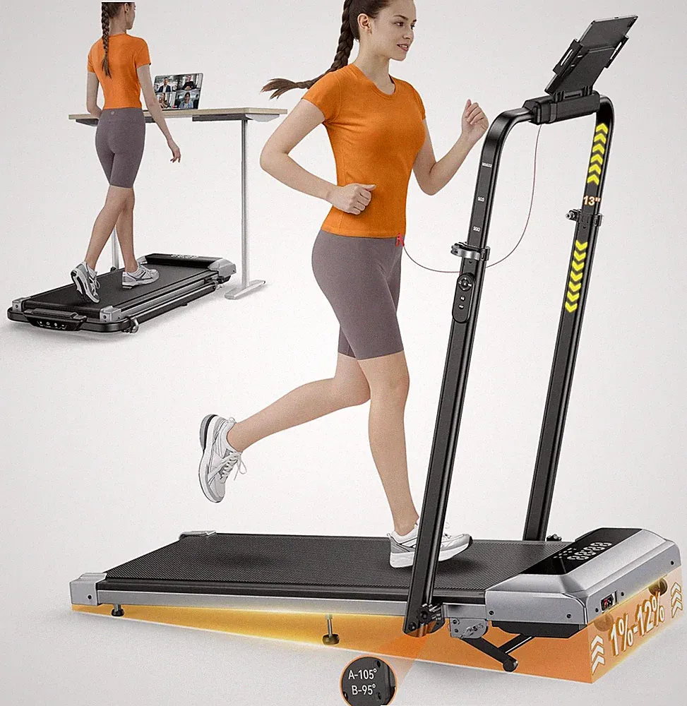 Laufband Für Zuhause Mit 12% Steigung, 12Km/H Klappbar Laufband Mit 1150MM Einzi