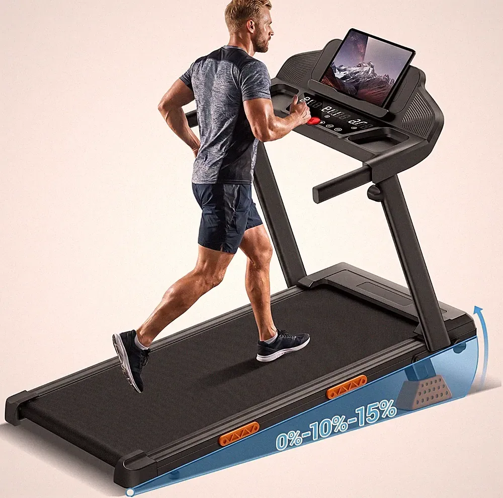 Laufband Für Zuhause mit 15 % Steigung (manuelle) 12 Programme 12 km/h 3PS Motor