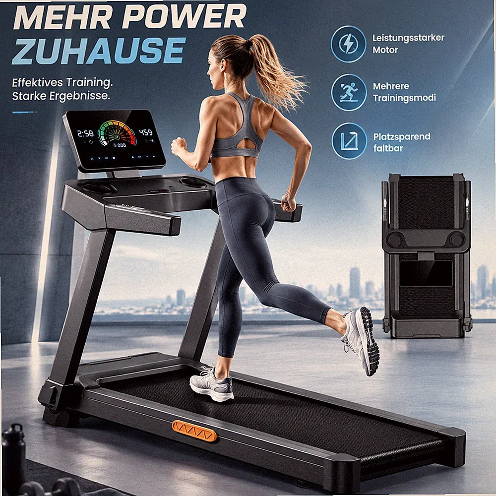 Laufband für zuhause mit 15 % Steigung (manuelle), LED-Bildschirm, 14KM/H
