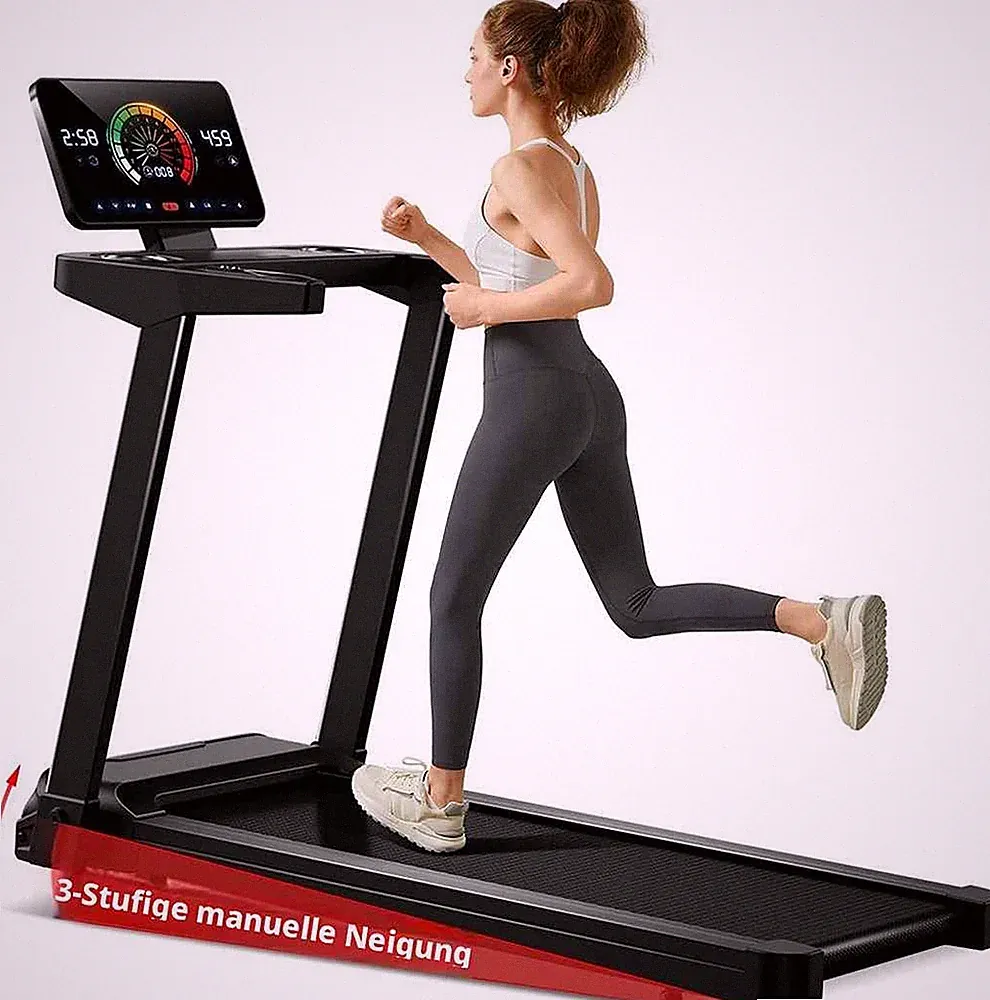 Laufband für zuhause mit Motor 3,0 PS, LED-Bildschirm, 15 % Steigung, 14KM/H