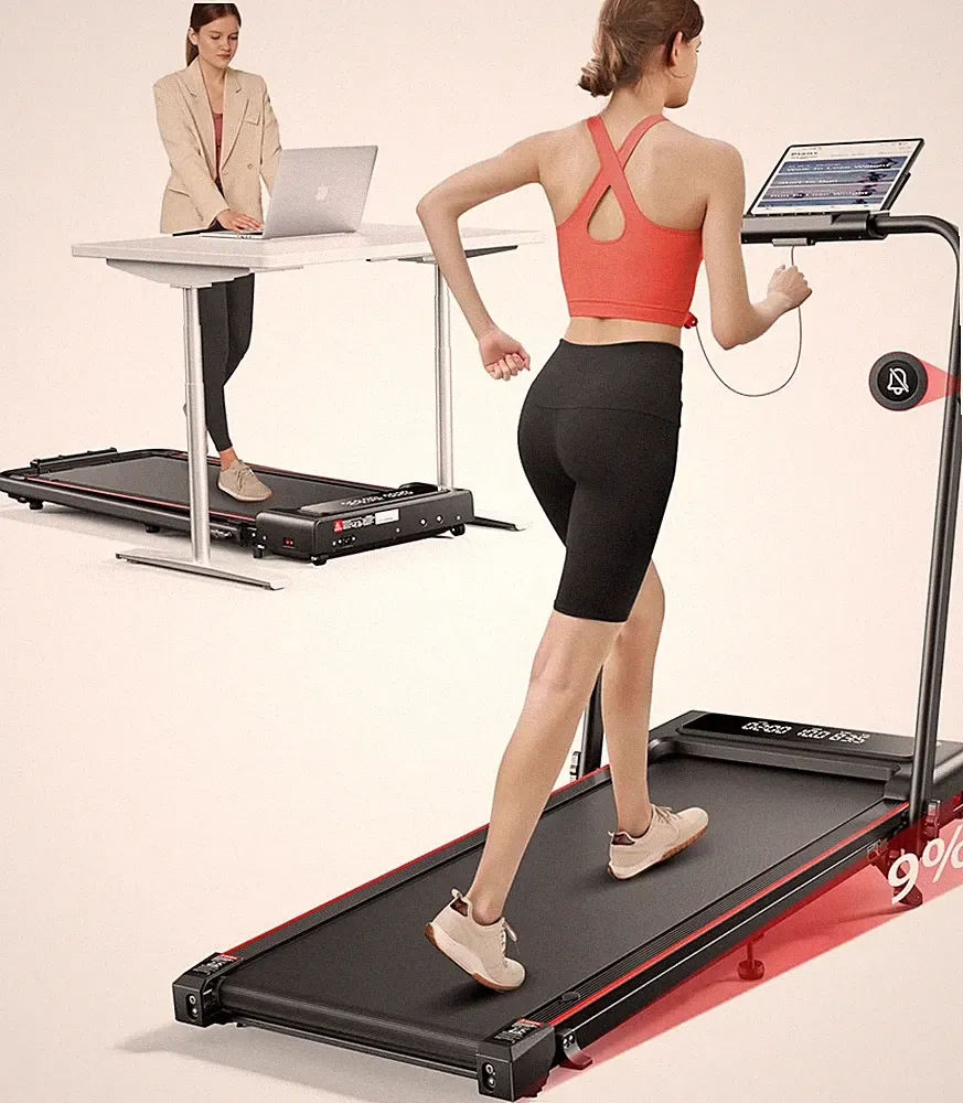 Laufband Für Zuhause Mit Neigung, 4 in 1 Walking Pad, 12Km/H Klappbar Laufband M