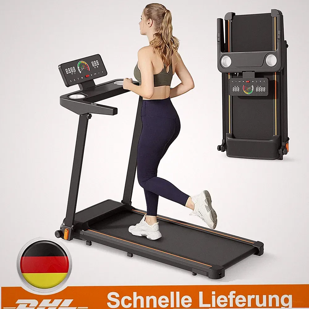 Laufband für Zuhause mit Neigung, Klappbares Elektrisches Laufband bis 12 km/h