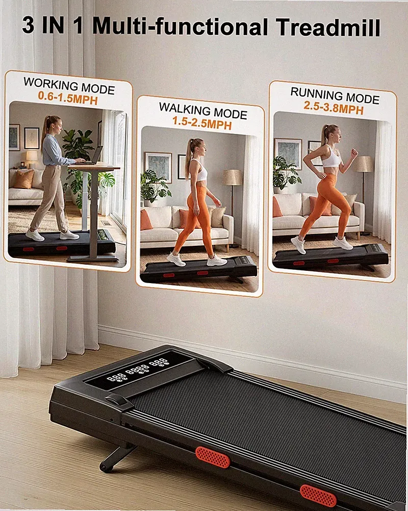 Laufband für Zuhause Walking Pad klappbar mit 9% Steigung 6 km/h 2,5 HP LED Disp
