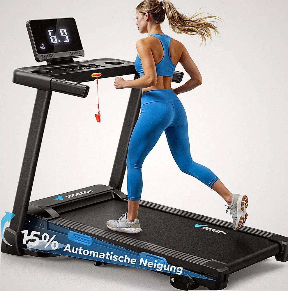 Laufband Klappbar 0%-15% Steigung 8,5-12km/h für Zuhause Max 136kg 42x108cm