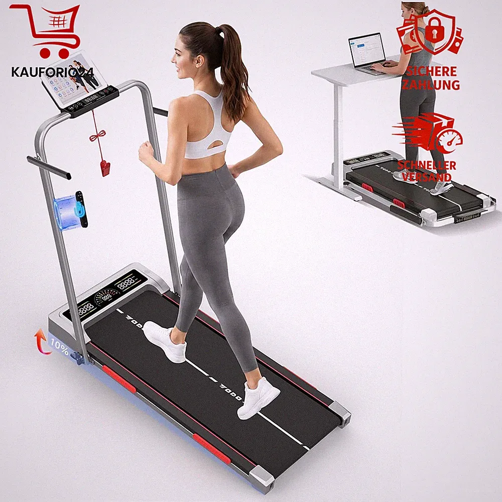 Laufband Klappbar 1-12km/h 3,5HP mit 10% Neigung Bluetooth Lautsprecher