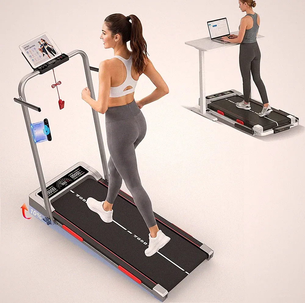 Laufband Klappbar 1-12km/h 3,5HP mit 10% Neigung Bluetooth Lautsprecher für