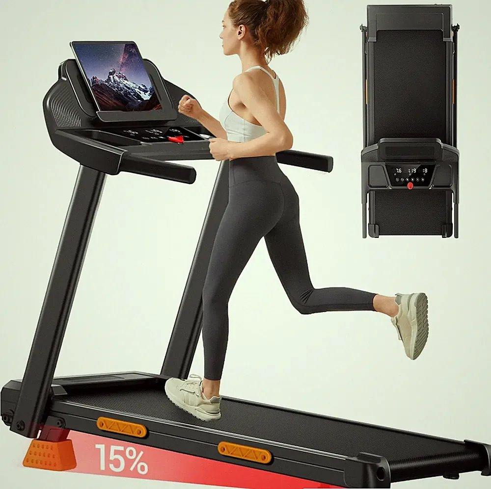 Laufband Klappbar 12 km/h 3 PS LED 15% Steigung 136 kg 12 Programme Heimtrainer