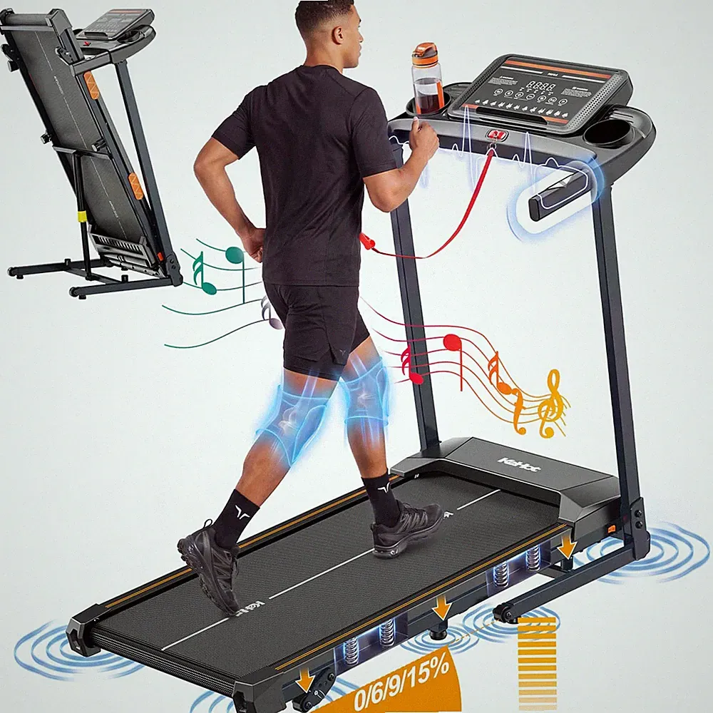 Laufband klappbar 180kg 3 PS Motor mit 3-Stufen Steigung bis 12 km/h Kinomap App