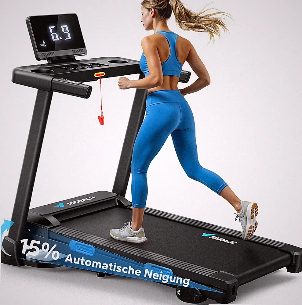 Laufband Klappbar Automatische Neigung 0%-18% 8,5-14km/h für Zuhause bis 159kg