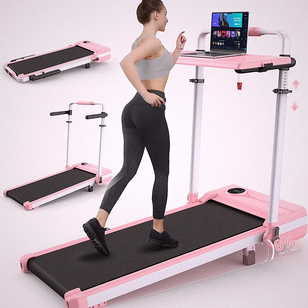 Laufband Klappbar Für Zuhause mit Steigung Walking Pad Verstellbarem Handlauf DE
