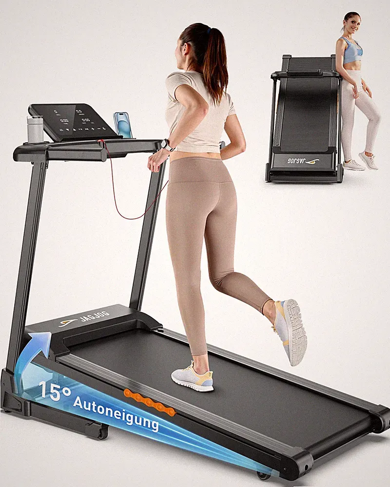 Laufband Klappbar mit Steigung 1-14km/h LED Bildschirm Fitness Heimtrainer 135KG