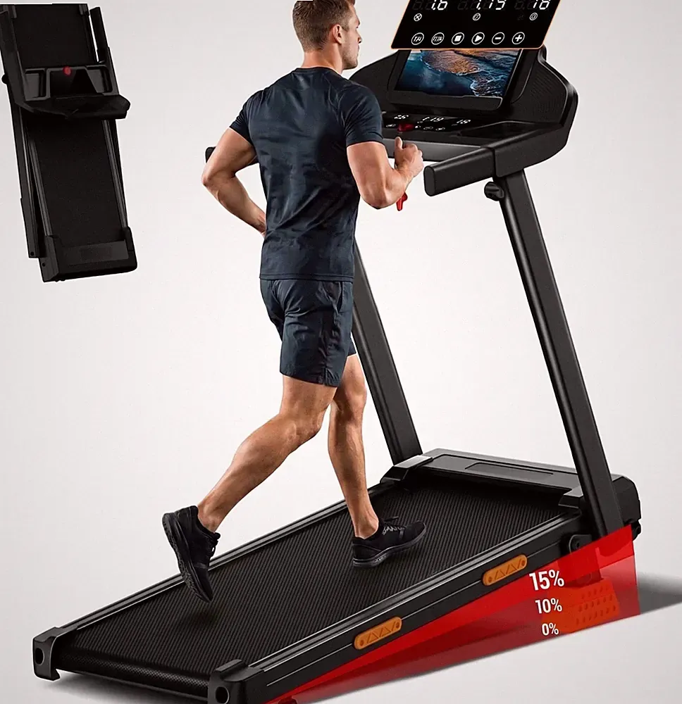 Laufband mit 15 % manuelle Steigung klappbares für Zuhause max 12 km/h 3PS Motor