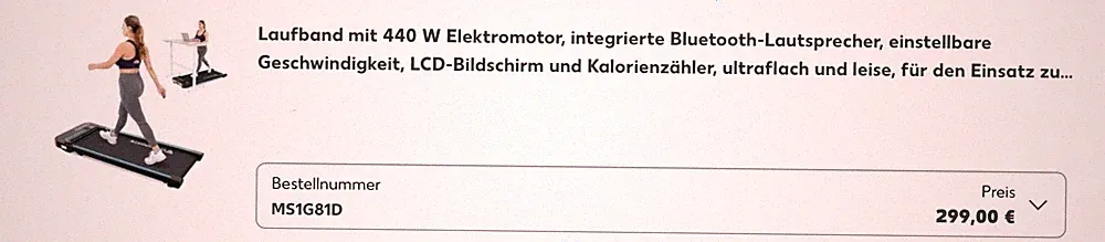 Laufband mit 440 W Elektromotor, integrierte Bluetooth-Lautsprecher, einstellbar