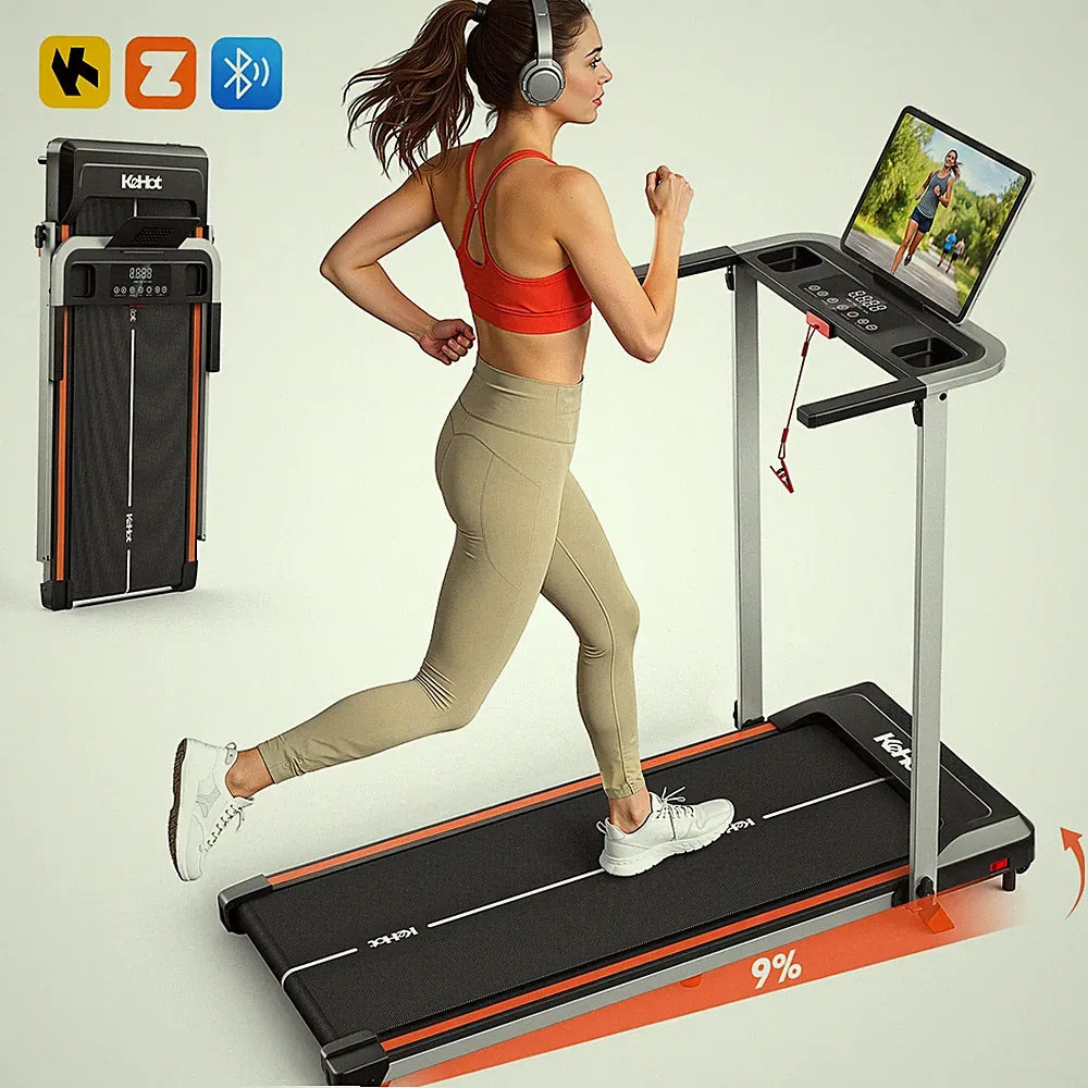 Laufband mit 9% Steigung für Zuhause – Klappbar, Leise, 12 km/h & Bluetooth-App