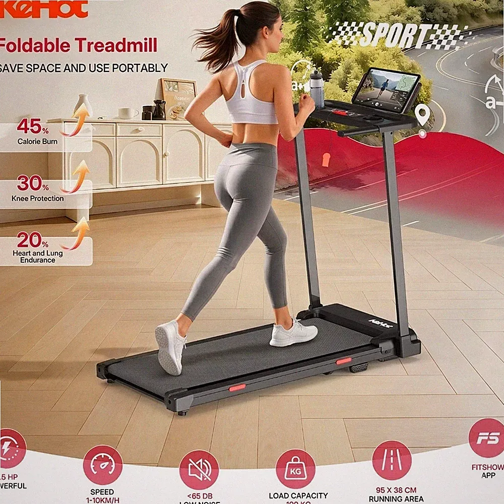 Laufband mit Handlauf Klappbar 10 km/h 12 Programme für Zuhause