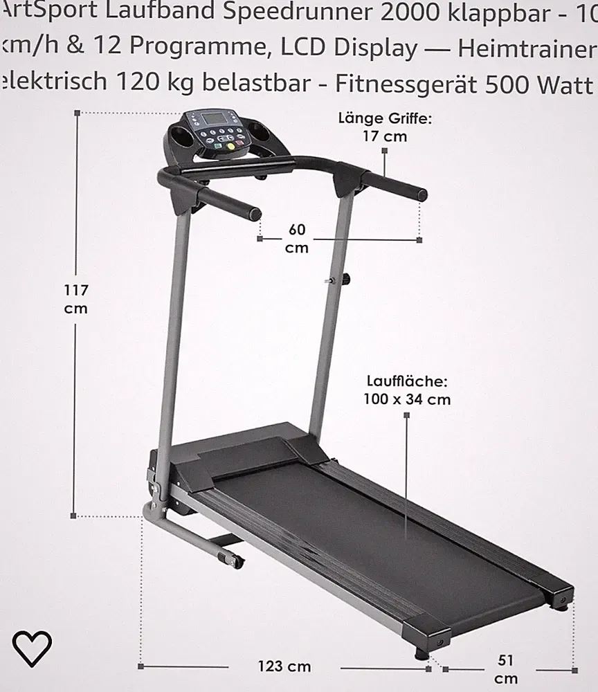 Laufband Speedrunner 2000, 5xbenutzt mit Zubehör, bis 10 km/h, 12 Programme