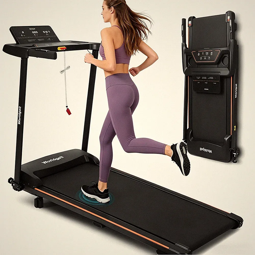 Laufband zuhause 14 km/h LCD Display Puls Fitness Heimtrainer klappbar 90 kg