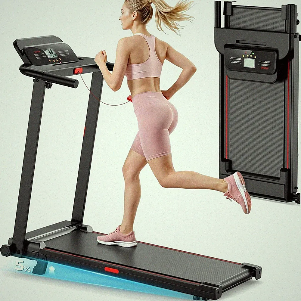 Laufband zuhause Laufband mit LCD 12 Programme klappbar silber