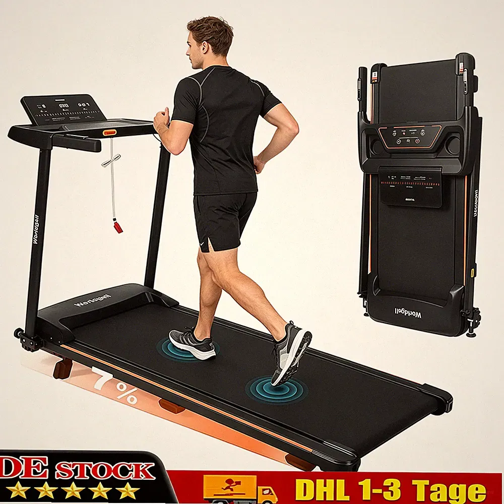 Leises Laufband 1‑14km/h klappbar Heimtrainer 138×62cm Home‑Sport Gerät DE NEU