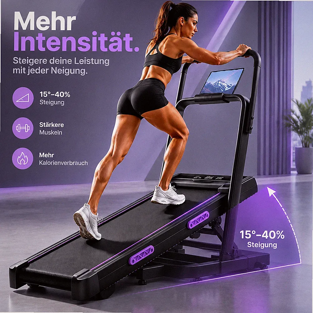 Leises Laufband für Homeoffice mit 40% Steigung, 10 km/h, Extra lange 130cm Sich