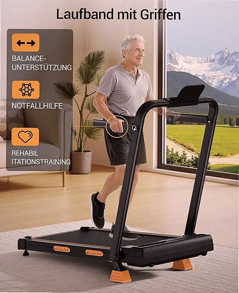 LONTEK Laufband für Zuhause Klappbar mit Steigung 16%