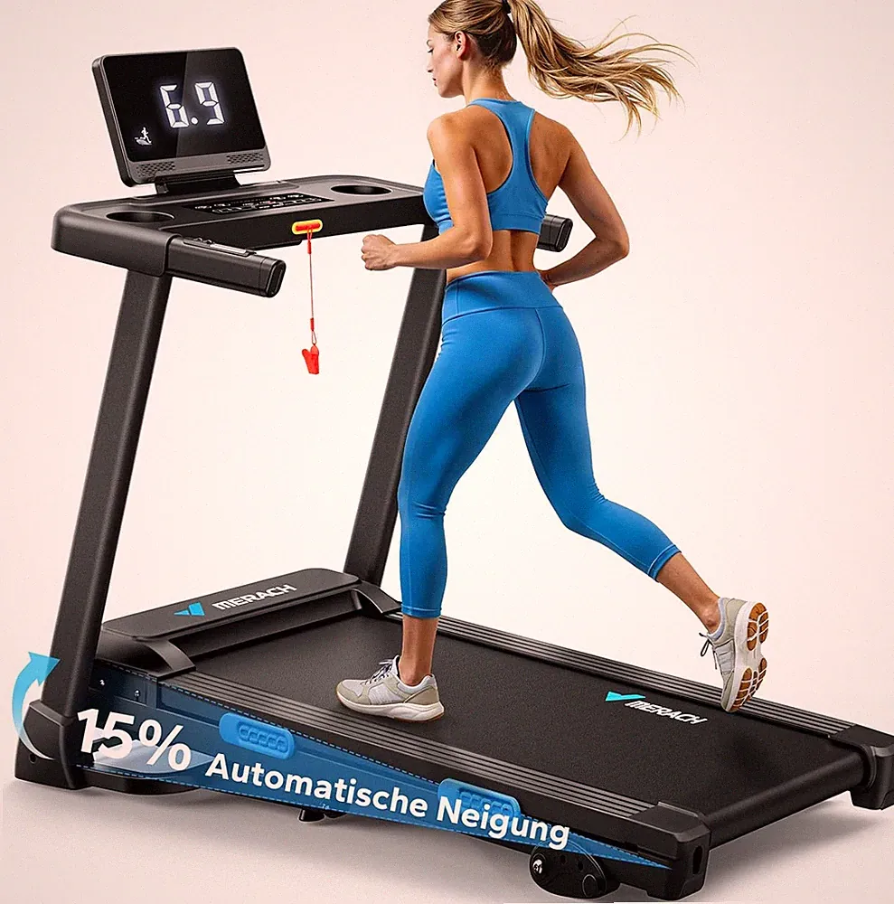 MERACH Laufband für Zuhause, 2.5PS Laufband mit Steigung, 0.8-12km/H Walking Pad