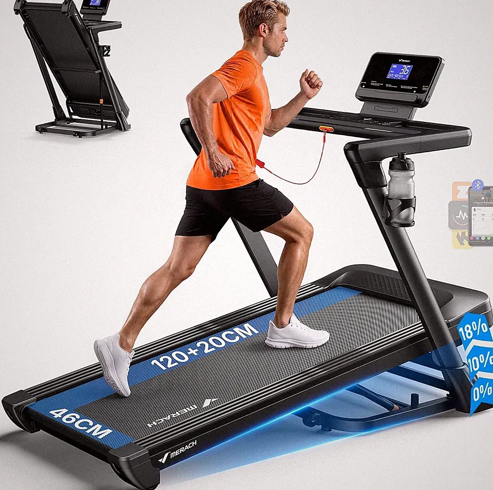 Merach Performance klappbares Laufband 18 % automatische Steigung 3,5 PS bürstenloser Motor