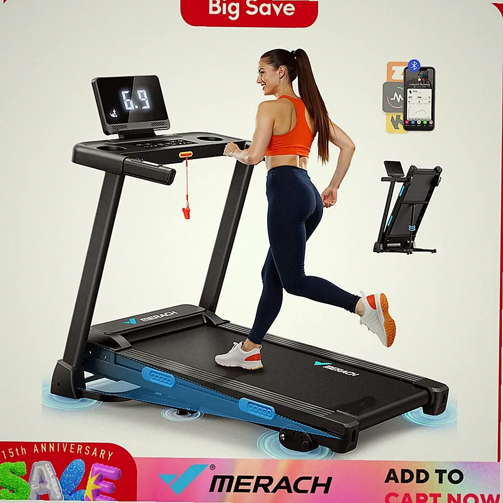 Merach T12 klappbares Laufband mit Steigung 15%, 0,8-12 km/h Walking Pad App