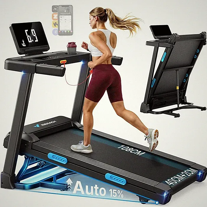 MERACH T12 Laufband Für Zuhause mit Steigung 0-15% Automatische Neigung Klappbar