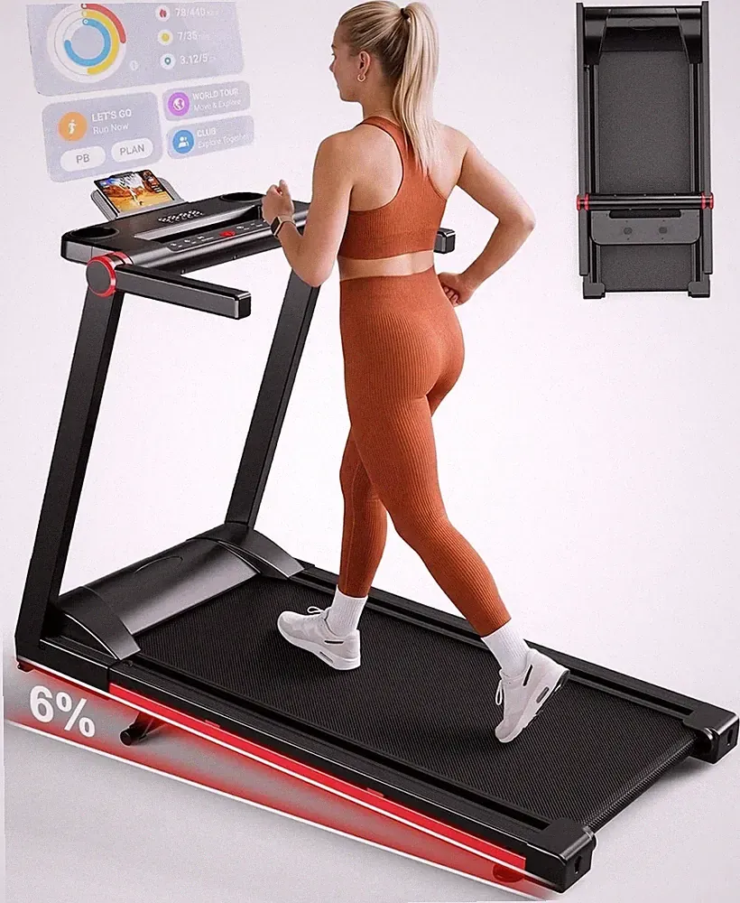 MJWW klappbares Laufband für Zuhause, Smart Walking Pad mit 6% Neigung