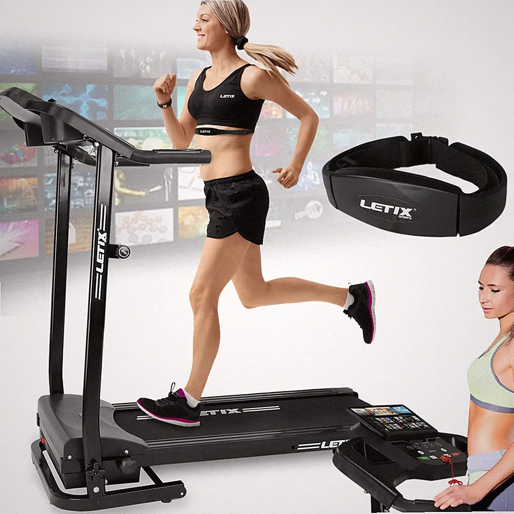 Motorisiertes Laufband mit LCD-Display Elektrisches Fitnessgerät Heimtrainer App