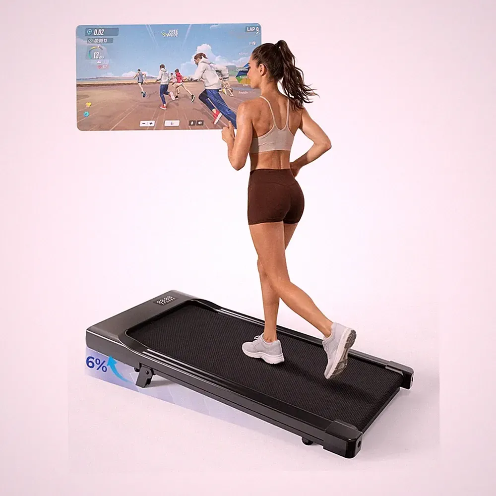 PitPat Laufband elektrisch, 6% Steigung, App-Steuerung, leiser Motor, 136 kg